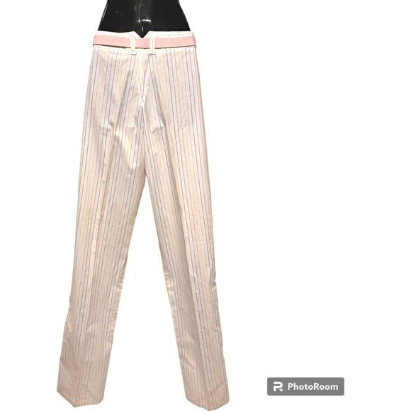 NWT Vintage Brittania Pentimento Cotton Pastel Rainbow Stripe Straight Leg Pants - Picture 3 of 10